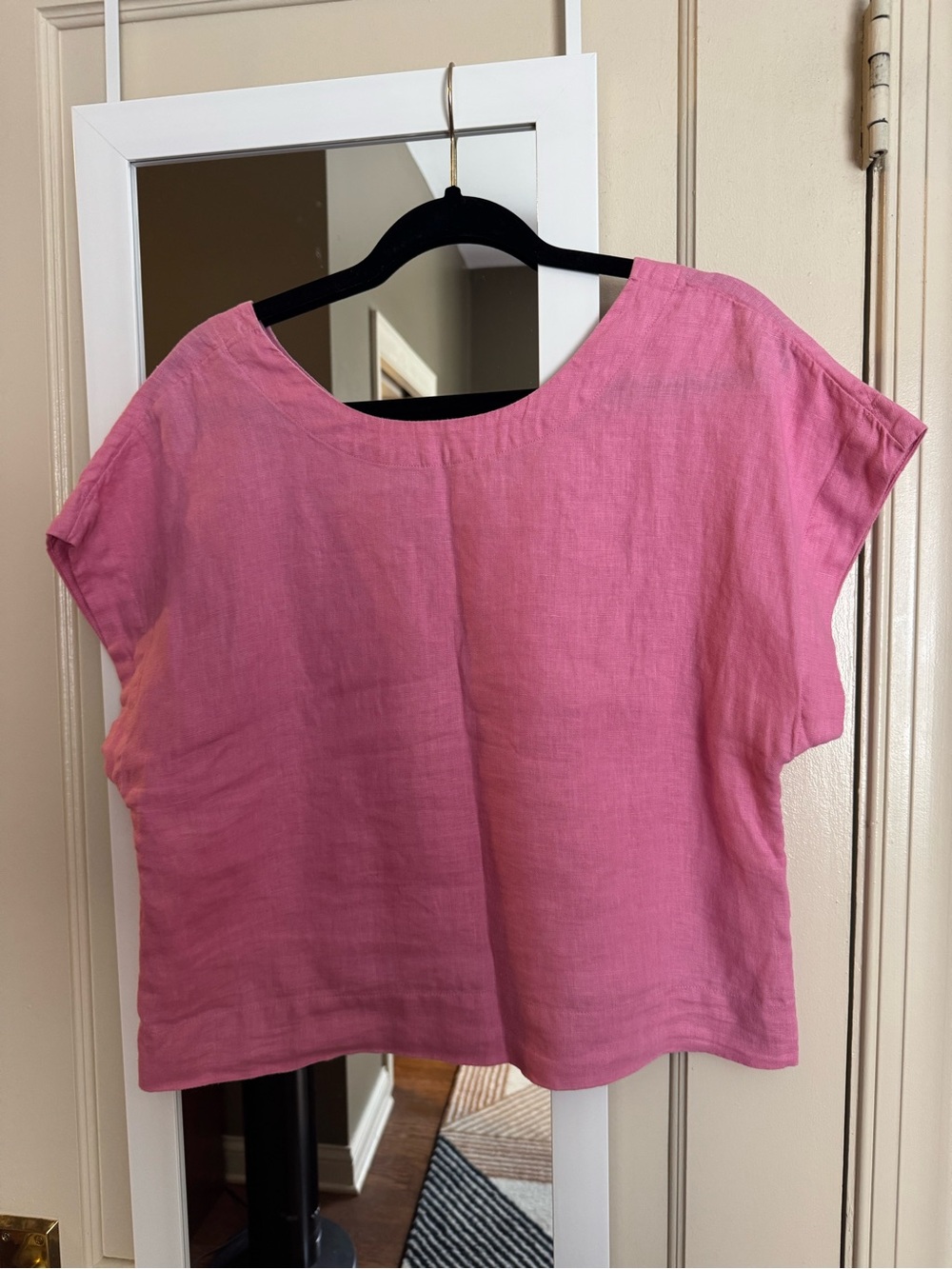 Madewell 100% Linen Pink Square Back Top